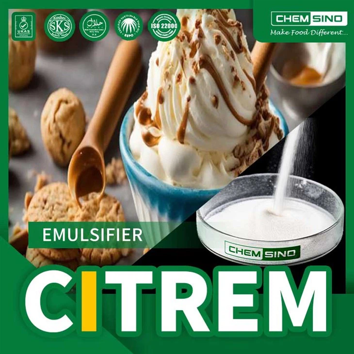 Ruoka -additiiviset jäätelö emulgit Citrem CAS nro 36291-32-4