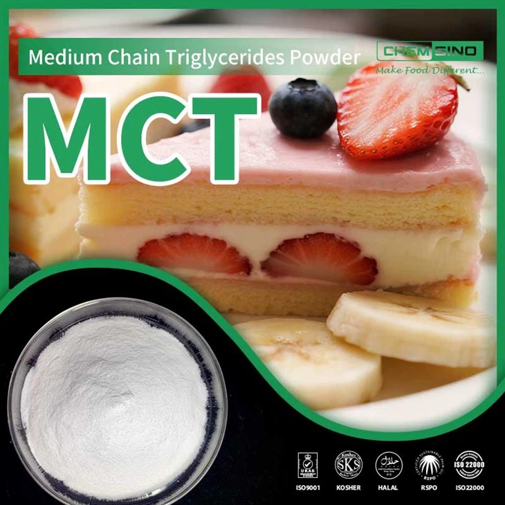 Keskipitkäketjuinen triglyseridi (MCT) -jauhe energiapatukoihin ja juomiin