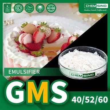 Monipuolinen elintarvikelisäaine GMS 40 jauhe glyserolimonostearaatti CAS-nro.{1}}