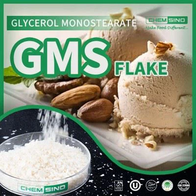 CAS-nro.{0}} Elintarvikelaatuinen GMS 40 -hiutale Glyserolimonostearaatti 40 -hiutale